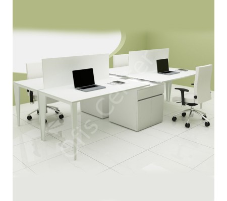 Exen Dörtlü Kesonlu Ofis ve Büro Masa 260X140